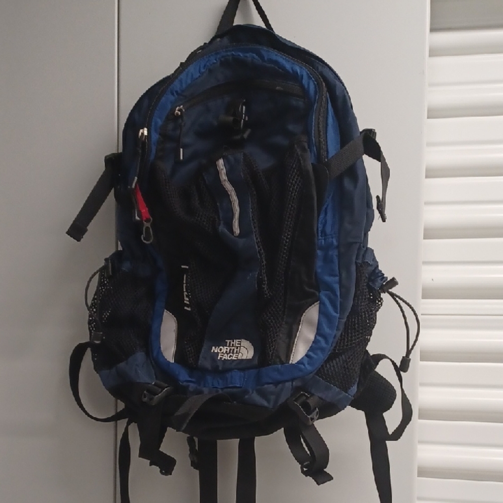 The North Face Men's Black and Blue Backpack